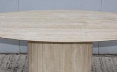  Ello Furniture Co 1970s Italian Travertine Oval Dining Table Attributed To Ello - 1354074