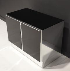  Ello Furniture Co Ello Black Glass Top Sideboard Cabinet with Chrome Trim - 2614242