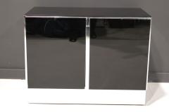  Ello Furniture Co Ello Black Glass Top Sideboard Cabinet with Chrome Trim - 2614243