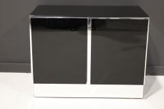  Ello Furniture Co Ello Black Glass Top Sideboard Cabinet with Chrome Trim - 2614244