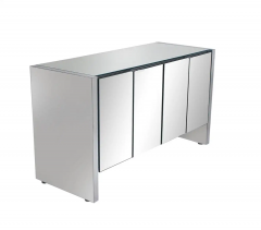  Ello Furniture Co Mid Century Modern Mirror and Chrome Four Door Cabinet or Credenza - 2547782