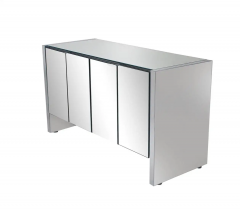  Ello Furniture Co Mid Century Modern Mirror and Chrome Four Door Cabinet or Credenza - 2547783