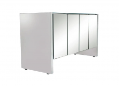  Ello Furniture Co Mid Century Modern Mirror and Chrome Four Door Cabinet or Credenza - 2547795
