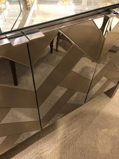  Ello Pair of Hollywood regency satin brass and polished steel cabinets by Ello - 732834