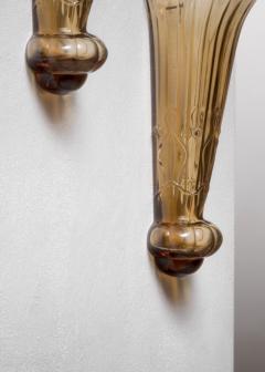  Elme Glasbruk Pair of Art Deco glass wall vases - 3898406