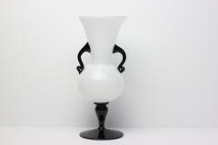  Empoli Empoli Italian Black and White Art Glass Vase Italy 1960 - 3873168