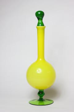  Empoli Empoli Italian Canary Yellow Art Glass Decanter Italy 1960 - 2519188