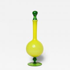  Empoli Empoli Italian Canary Yellow Art Glass Decanter Italy 1960 - 2522330