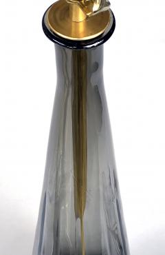  Empoli Italian 1950s Smoked Empoli Glass Decanter Lamp - 3946437