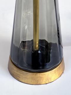  Empoli Italian 1950s Smoked Empoli Glass Decanter Lamp - 3946438