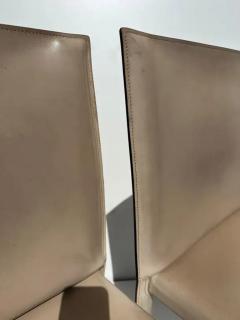  Enrico Pellizzoni Pair of Patinated Leather Side Chairs by Enrico Pellizzoni - 3335611