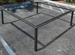 Ercole Home Ercole Home Large Square Art Glass Mosaic Dining Table with Iron Base NYC - 4330505