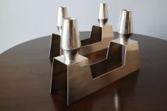  Ercuis Pair of Fine French 1960s Silver Plated Candelabra by Ercuis - 4477779