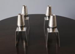  Ercuis Pair of Fine French 1960s Silver Plated Candelabra by Ercuis - 4477789