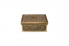  Erhard and Sohne Erhard and Sohne German Art Nouveau Relief Carved Brass Jewelry Box - 4199844