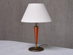  Erik Tidstrand Erik Tidstrand Brass Table Lamp Linen Shade Nordiska Kompaniet Sweden 1927 - 4334451