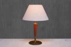  Erik Tidstrand Erik Tidstrand Brass Table Lamp Linen Shade Nordiska Kompaniet Sweden 1927 - 4334452