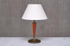  Erik Tidstrand Erik Tidstrand Brass Table Lamp Linen Shade Nordiska Kompaniet Sweden 1927 - 4334453