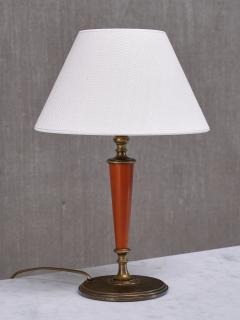  Erik Tidstrand Erik Tidstrand Brass Table Lamp Linen Shade Nordiska Kompaniet Sweden 1927 - 4334454