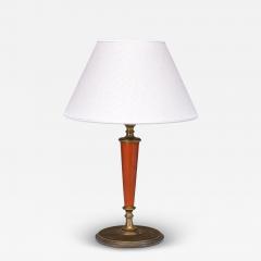  Erik Tidstrand Erik Tidstrand Brass Table Lamp Linen Shade Nordiska Kompaniet Sweden 1927 - 4334689
