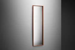  Eriksm la Mid Century Modern Solid Wood Mirror by Eriksm laglas Sweden ca 1950s - 2956209