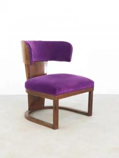  Ernesto Lapadula Rare Italian Art Deco Armchair by Ernesto Lapadula in Purple Velvet - 3629243