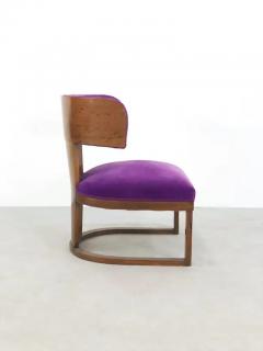  Ernesto Lapadula Rare Italian Art Deco Armchair by Ernesto Lapadula in Purple Velvet - 3629244