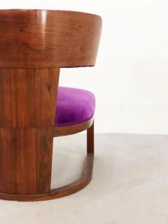  Ernesto Lapadula Rare Italian Art Deco Armchair by Ernesto Lapadula in Purple Velvet - 3629245