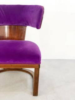  Ernesto Lapadula Rare Italian Art Deco Armchair by Ernesto Lapadula in Purple Velvet - 3629268