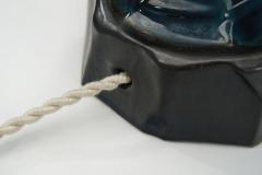  Ernst Keramik Blue Glazed Stoneware Table Lamp by Ernst Keramik Denmark ca 1960s - 4691866