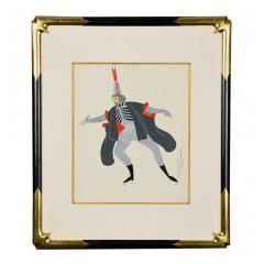  Ert Iago Framed Gouache by Erte Original Art Deco Gouache on Paper Framed - 4525565
