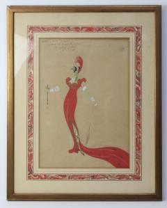  Ert Original Art Deco Framed Gouache for La Tosca by Etr France 1930 - 3913511