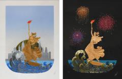 Ert Statue of Liberty Day Night by Erte Signed  - 4405656