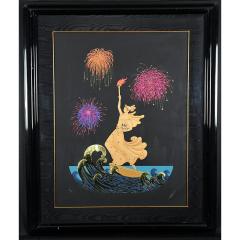  Ert Statue of Liberty Night Serigraph by Erte with Frame - 4525549