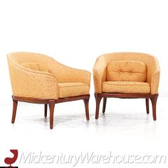  Erwin Lambeth Erwin Lambeth Mid Century Walnut Lounge Chairs Pair - 3694728