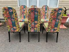  Erwin Lambeth Fabulous Set 8 Erwin Lambeth Ebonized Saber Leg Dining Chairs Mid century Modern - 3983140