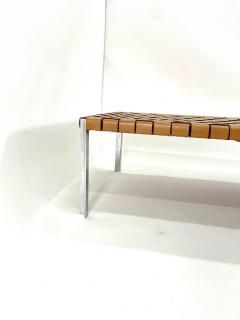  Erwine and Estelle Laverne Large Woven Leather and Steal Bench by Erwine Estelle Laverne - 3536651