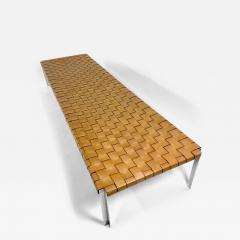  Erwine and Estelle Laverne Large Woven Leather and Steal Bench by Erwine Estelle Laverne - 3540478