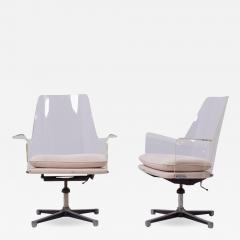  Erwine and Estelle Laverne Pair of Swivel Chairs Made of Lucite in Manner of Laverne - 1209434