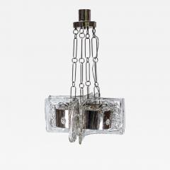  Esperia 1970s Space age glass and chrome ceiling light by Esperia - 3881231