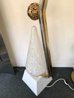  Esperia Floor Lamp Clessidra Chrome Brass Murano Glass by Esperia Italy 1980s - 934627