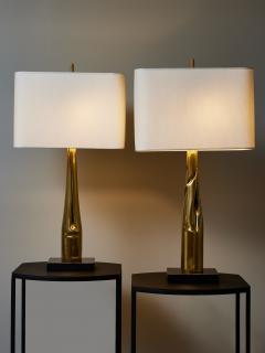  Esperia Pair of Brass and Marble Table Lamps by Esperia for Glustin Luminaires - 3107103