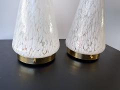  Esperia Pair of Cone Lamps Murano Glass and Brass by Esperia Italy 1970s - 2636711