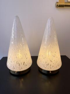  Esperia Pair of Cone Lamps Murano Glass and Brass by Esperia Italy 1970s - 2636714