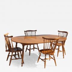  Ethan Allen 1980s Classic Ethan Allen Maple Colonial Style with 2 Leaf Extensions 4 Chairs - 4160478