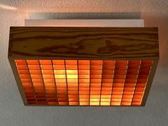  Exaktor Elegant Mid Century Modern Pine Wood Flush Mount or Ceiling Lamp Sweden 1970s - 4524735