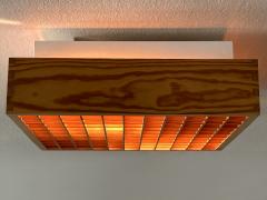  Exaktor Elegant Mid Century Modern Pine Wood Flush Mount or Ceiling Lamp Sweden 1970s - 4524737