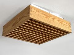  Exaktor Elegant Mid Century Modern Pine Wood Flush Mount or Ceiling Lamp Sweden 1970s - 4524740