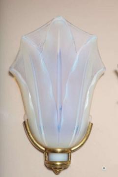  Ezan Glass Pair of Art Deco Wall Sconces by Ezan - 1436035