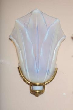  Ezan Glass Pair of Art Deco Wall Sconces by Ezan - 1436038